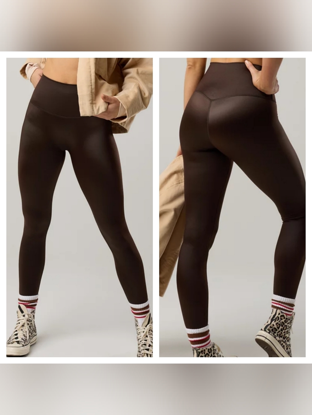 Offline By Aerie Goals Gloss High Waisted Pleather Leggings